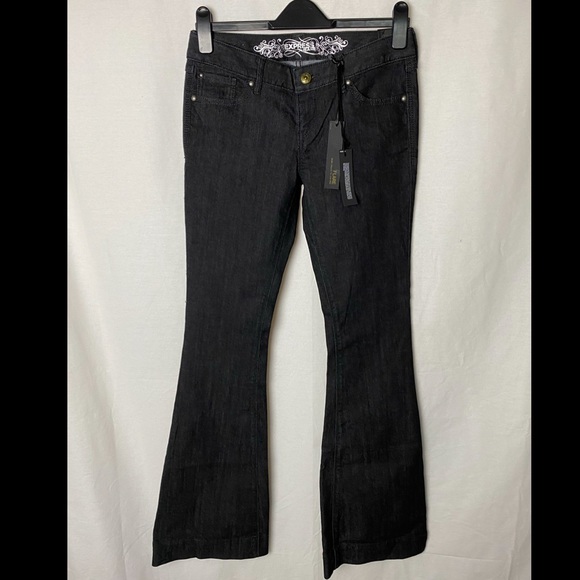 Express Stella Regular Fit Low Rise Flare Jeans - Picture 2 of 5